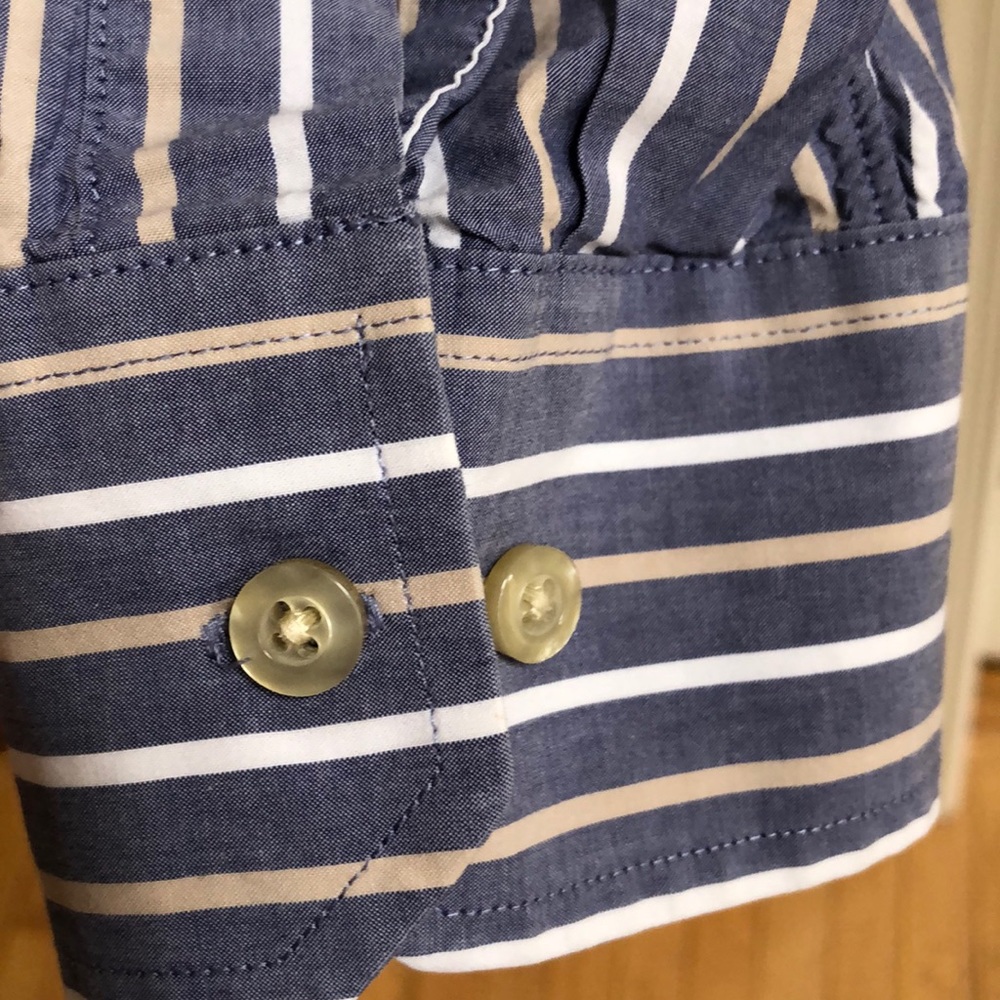 Scott Barber Mens XL Blue Striped Dress Shirt - Picture 4 of 6